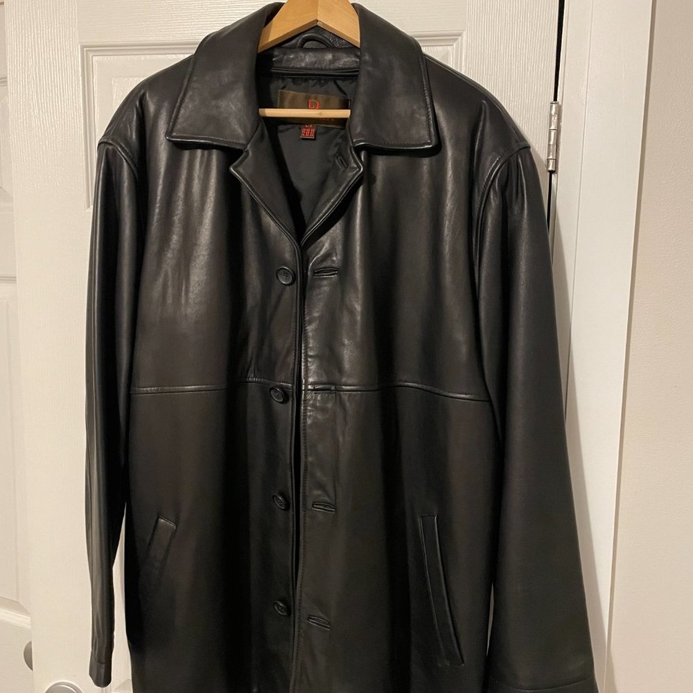 Danier - MEN - leather jacket - black - size large